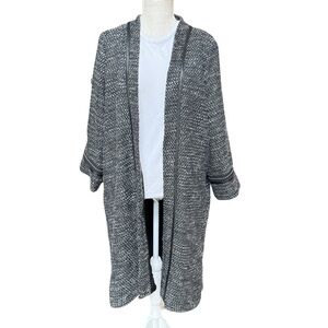 Atelier Jad Jackets Womens Open Front Tweed Full Length Jacket Size L‎